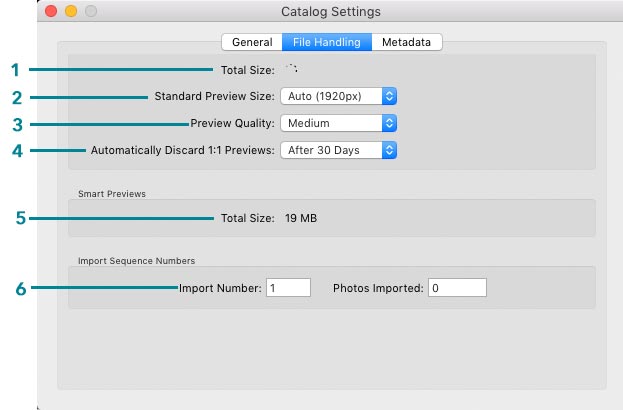 Catalogue Settings - File Handling