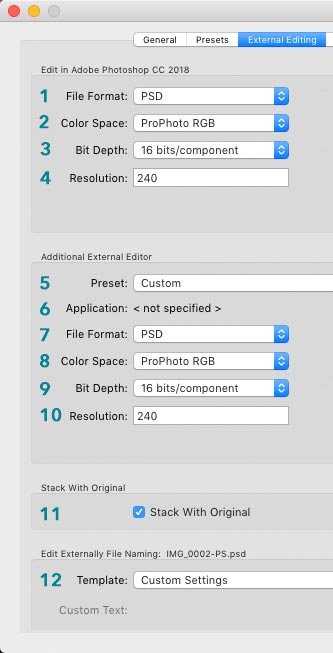 Lightroom Preferences - External Editing